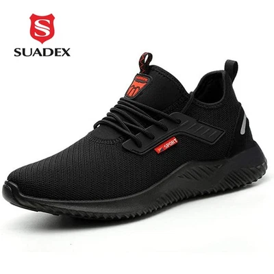 SUADEX MENS WOMENS SAFETY TRAINERS WORK LIGHTWEIGHT NON SLIP STEEL TOE CAP BOOTS SHOES