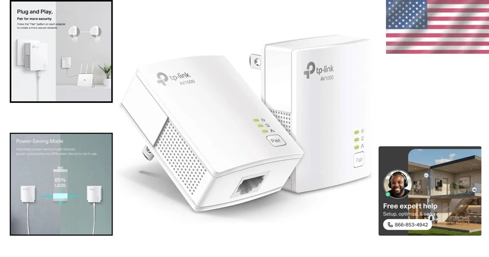 Nano AV1000 Powerline Ethernet Adapter - Network Adapter - Image 2 of 4