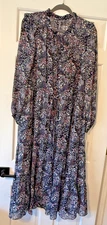 Julia Jordan Women’s Floral Long Sleeve Midi Dress Size 10 Navy/Ivory. NWT