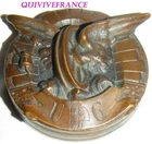 TB1305 Bronze Paperweight Train Tracks Telegraphs Ventennio Italy