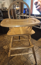 Wooden High Chair for Babies Brown Removable Tray Dining Seat Baby High Chairs