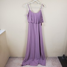 Show Me Your Mumu Caitlin Ruffle Maxi Dress in Antique Rose Chiffon Women Size M