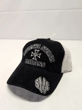 AUTHENTIC STURGIS BADASS BLACK WHITE HAT ADJUSTABLE SNAPBACK SMC UNISEX ADULT 