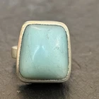 Chrysoprase Chunky Ring Sterling Silver Size 7 Vintage