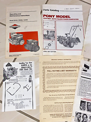 #ad #ad Troy bilt tiller PONY Model Composter Owner operator maintenance manual extras $26.90