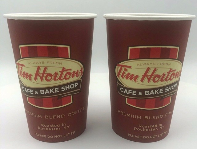 Tim Hortons 2 - 14oz Paper Cups Premium Coffee Roasted in Rochester ...