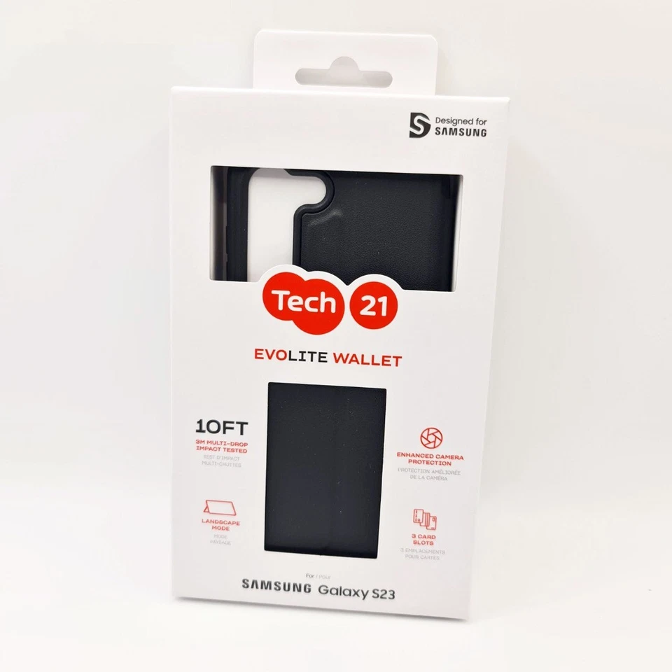 Wallet Case For Samsung Galaxy S23 EvoLite Black Cover Shockproof by Tech21 - Image 3 of 4