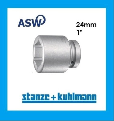 ASW Kraftschraubereinsatz 750 075003 1 Zoll SW 24 mm ,6 KT, Länge 58 mm Nuss 24