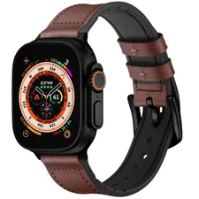 Leather Band for Apple Watch Ultra 3/2/1 Leather Bracelet 49mm
