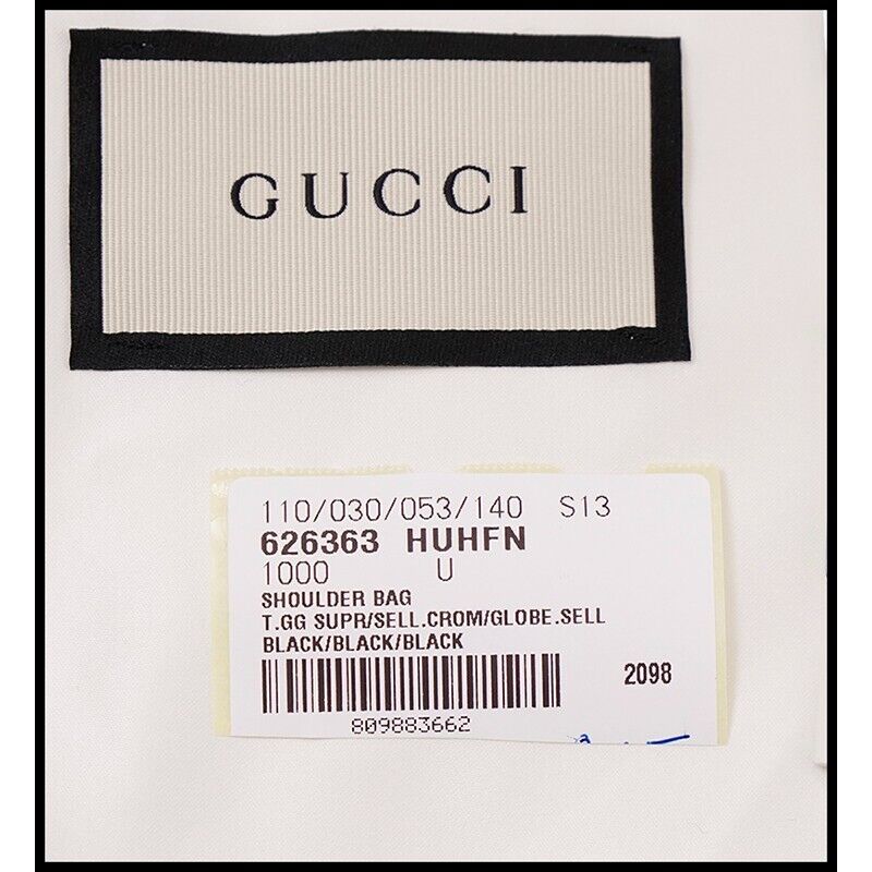 NEW $1,900 GUCCI Black Grey GG Supreme Monogram SQUARE NEW $1,900 GUCCI Black Grey GG Supreme Monogram SQUARE