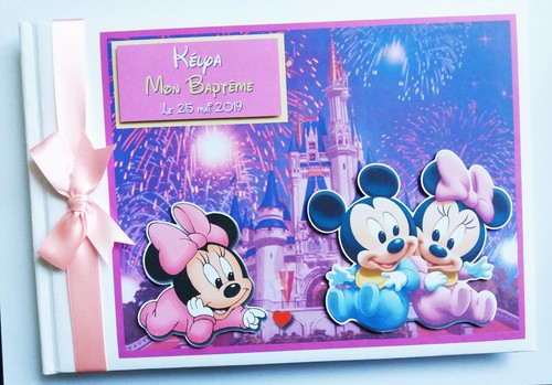 Personalisiertes Baby Mickey und Minnie Unisex Babyparty Gästebuch, Album, Geschenk - Bild 5 von 7