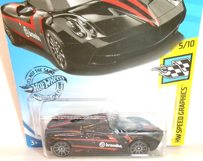 2019 HOT WHEELS 1:64 HW SPEED GRAPHICS 5/10 BLACK PAGANI HUAYRA