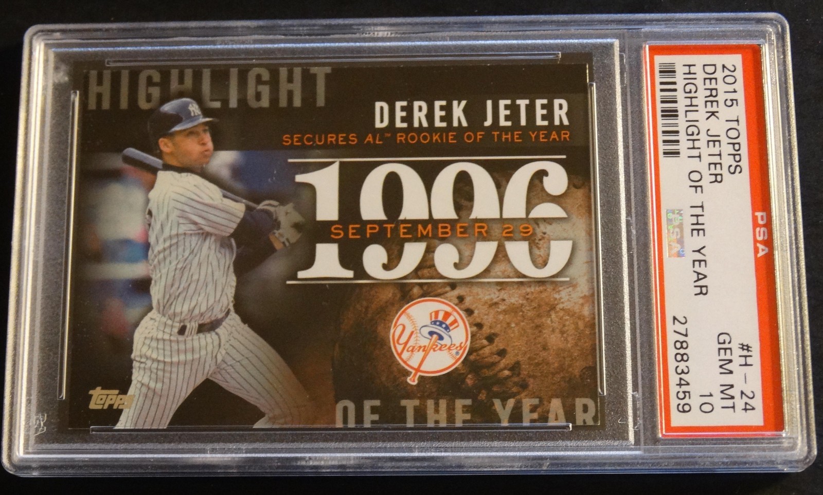 2015 DEREK JETER TOPPS HIGHLIGHT OF THE YEAR #H-24 PSA 10 POP 4 (718) 
