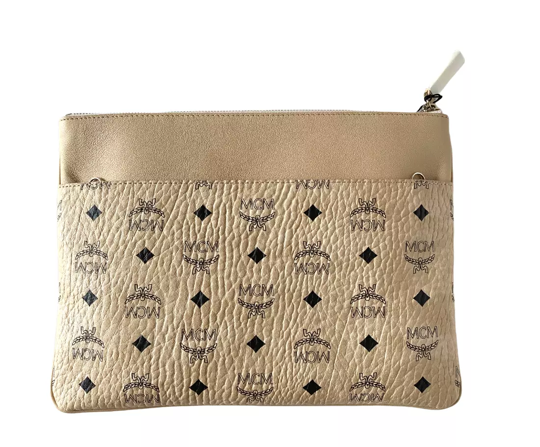 MCM Women's Aren Vintage Monogram Fabric Flat Pouch