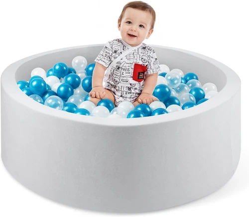 Foam Ball Pit for Toddlers, 35.4"X 11.8" Soft round Ball Pit for Baby Children,