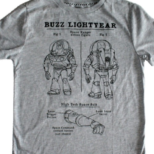 Disney Buzz Lightyear Action Figure Gray Little Boys T-Shirt - NWT - 第 2/2 張圖片