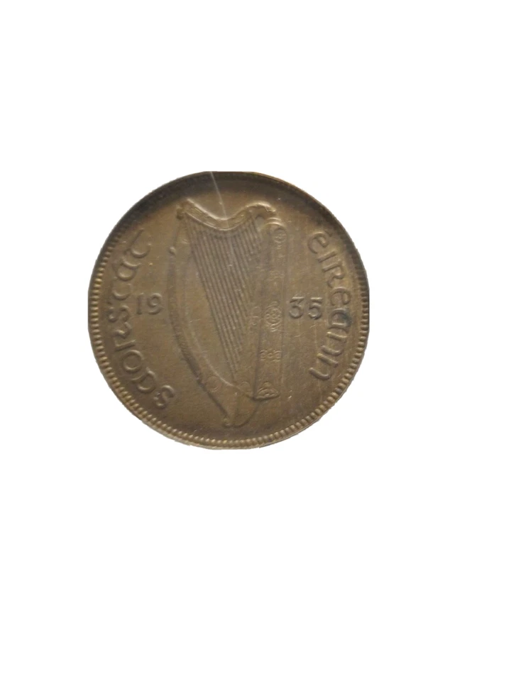 IRELAND 1935, Half Penny 1/2 Penny ANACS MS 63 BRN - Semi-Key Date 3B - Image 3 of 4