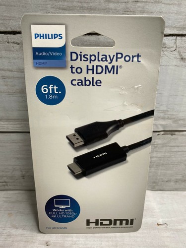 Philips 6' Display Port to HDMI Cable 
