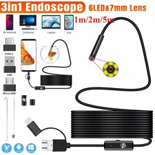 5m 6led Snake Endoscope Borescope Hd Inspection Camera Scope For Android Type C 5m 6led Snake Endoscope Borescope Hd Inspection Camera Scope For Android Type C