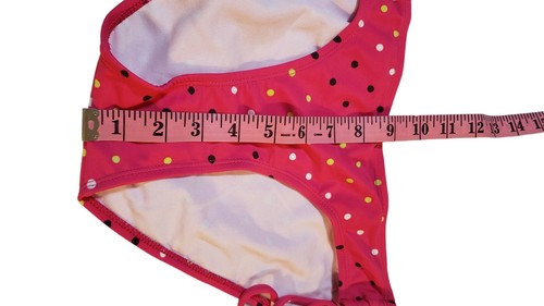WANT 2Pc. Swimsuit Women/Teen Halter top Adjustable Bottom Pink w/ Polka Dots L - Picture 13 of 21