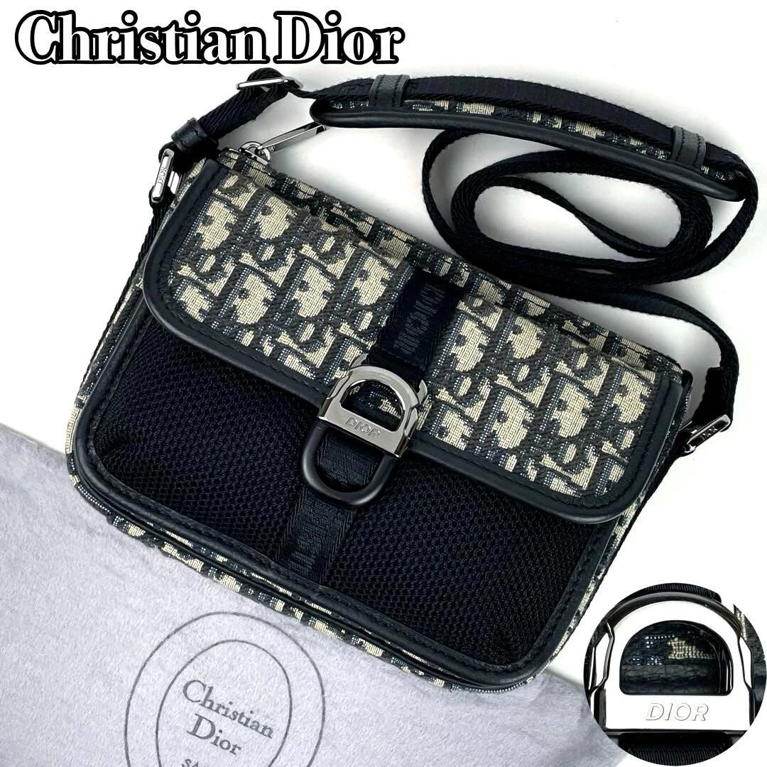 Extrêmement beau sac à bandoulière Dior mini trotteur oblique noir