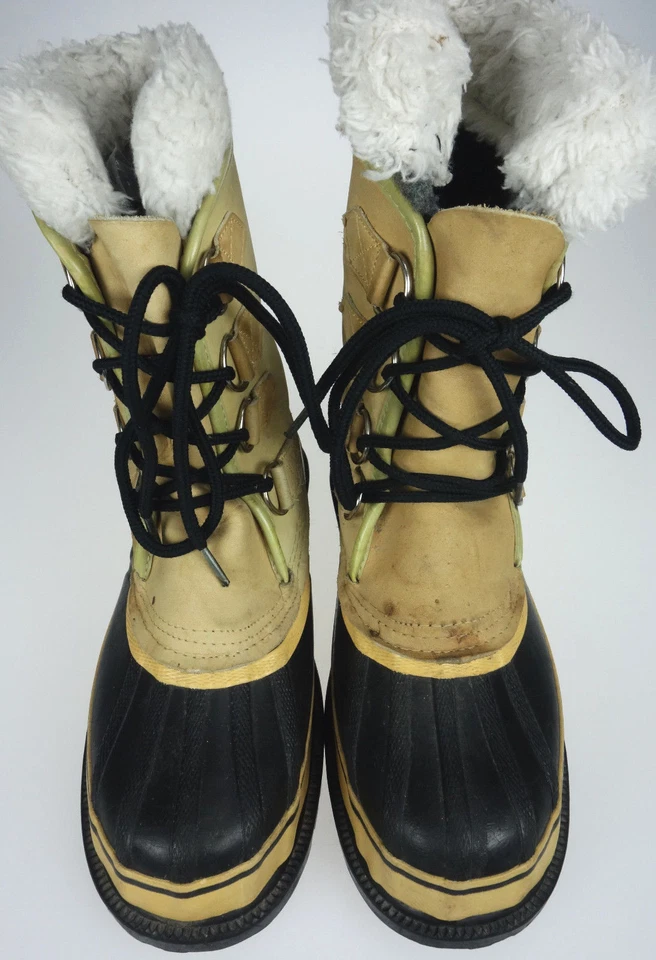 Bota de pato de invierno para nieve de 8 vástagos de acero para hombre de cuero y goma con forro de lana Foto 3 de 4