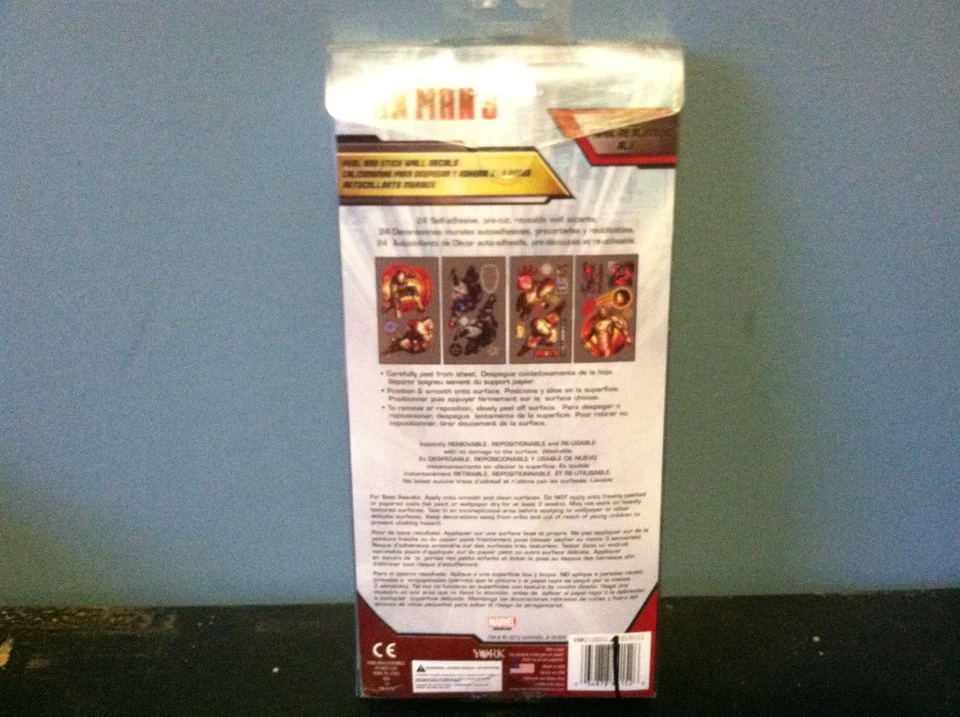 Calcomanías de pared IRON MAN 3 láminas pegatinas (paquete de 24) cómic Marvel Avengers *nuevo* Foto 4 de 4