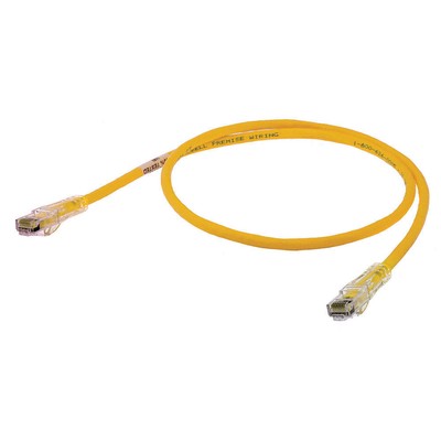 HUBBELL PREMISE WIRING HC6Y05 Patch Cord,Cat 6,Clear Boot,Yellow,5 ft.