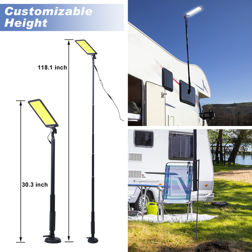 LED Camping Light 12V 10000 Lumen Super Bright with Telescoping Pole - Picture 10 of 12