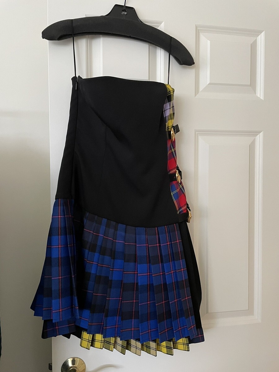 スカート VERSACE Two-Tone Virgin Wool Blend Mini Skirt