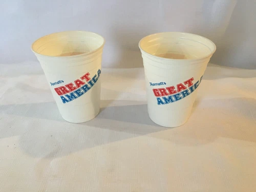 Rare Vtg 1980's Coca Cola CupsSIX FLAGS GREAT AMERICA Amusement Theme Park A5