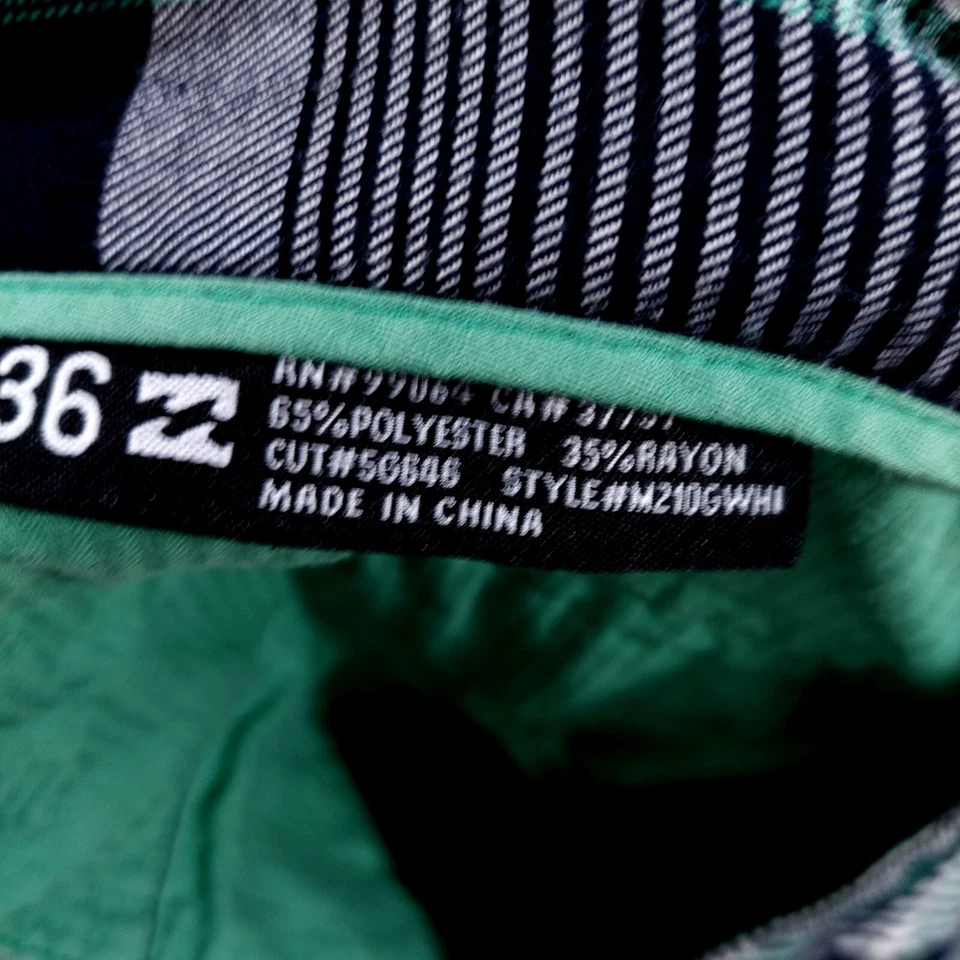 Pantalones Cortos Billabong Para Hombre Talla 36 Cuadros Verde Blanco Skate Surf Bordados Foto 3 de 4