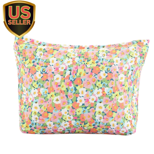 Floral Makeup Bag Cosmetic Bag for Women Travel Storage Bag, Large Capacity A...