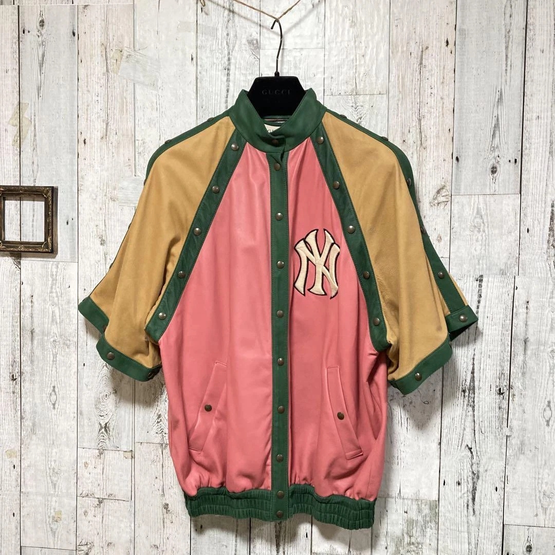 GUCCI giacca pelle 2 vie New York Yankees taglia M uomo