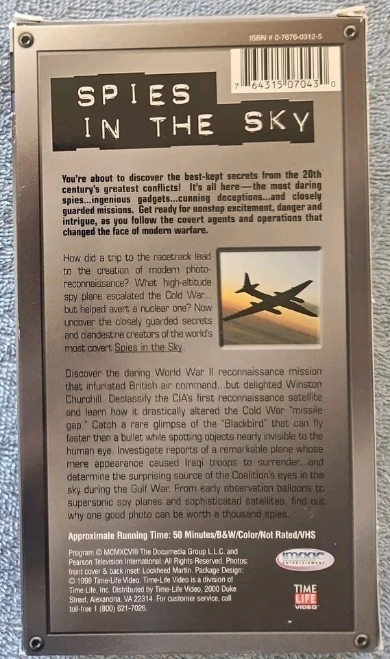 Sworn to Secrecy - Spies in the Sky (VHS) Time Life Video Secrets Of War Epic - Image 3 of 4
