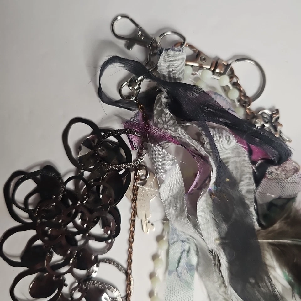 Cartera Dije Llavero Llavero Boho Shabby ÚNICO Hecho a Mano Reciclado Rosario Ángeles Foto 2 de 4