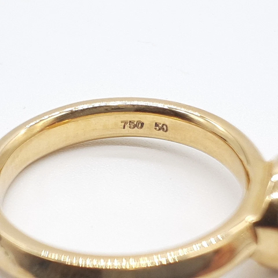 Anel GEORG JENSEN ouro 18K Moonrise azul topázio tamanho 9.5/EUA 5-5.5 - Imagem 2 de 4