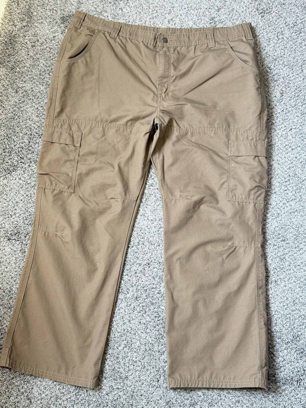 Berne P917PTY 44x30 Men Ripstop Cargo Pants Brown Relaxed Fit Gusset Crotch Work