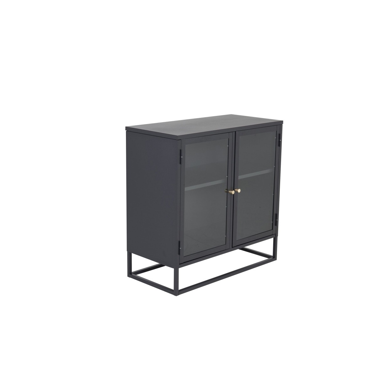 Vitrine 2 portes Bakal noire dans votre salon pour exposer vos objets - 2