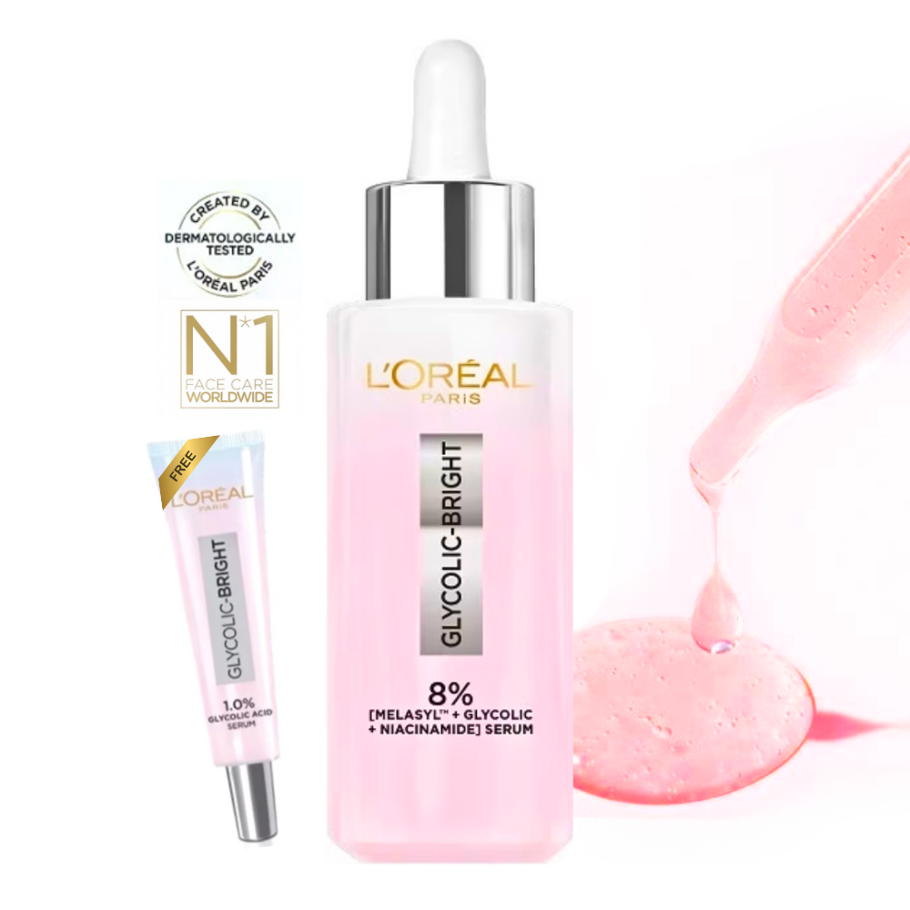 l'oreal glutathione serum LOREAL Glycolic Bright Serum Melasyl Glow Anti-Dark Spots Post-Acne  Brightening