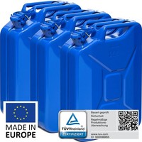 Bw® Kraftstoffkanister Metall Benzinkanister 3X 20 Liter - Blau - Ral 5005