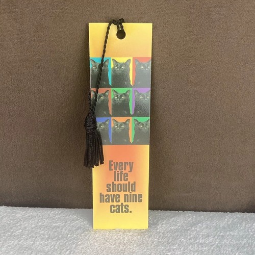 Vtg 1996 Black Cat Every Life Should Have 9 Cats McMeel Halloween Bookmark 90s!