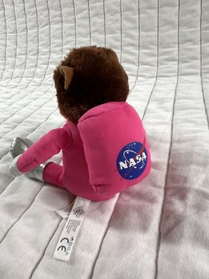 NASA Astronaut Monkey Stuffed Animal Brown Pink 9'' The Petting Zoo Lolly Plush 