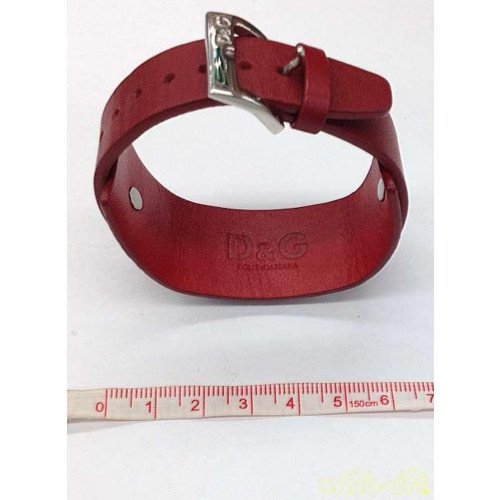 柴*犬様 DOLCE&GABBANA レザーブレスレット DOLCE & GABBANA Bracelet Leather Trimmed DG Engraved Silver