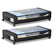 VEVOR Under Bed Storage with Wheels 30.3 x 18.5 x 6.8 Inch Rolling Storage Bags