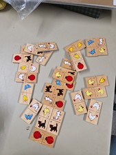 Vintage Children's Wood Animal Dominoes