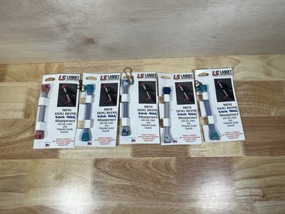 LOT OF 5 Lansky Mini Dog Bone Sharpener Fine Grit Ceramic USA 1996 NOS *Read*