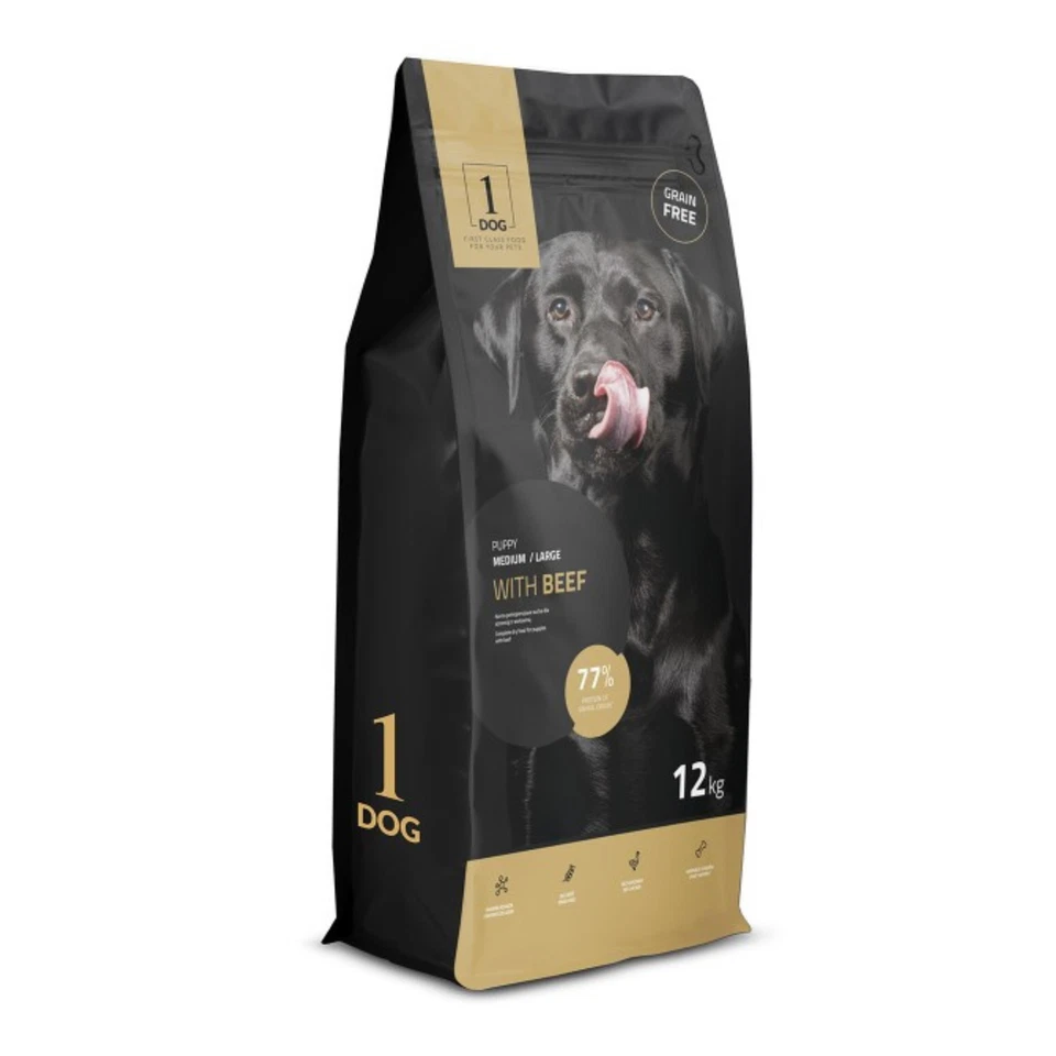 Welpenfutter Trockenfutter Hundefutter 12kg Welpe Getreidefrei mit Rind 1DOG - Bild 4 von 4