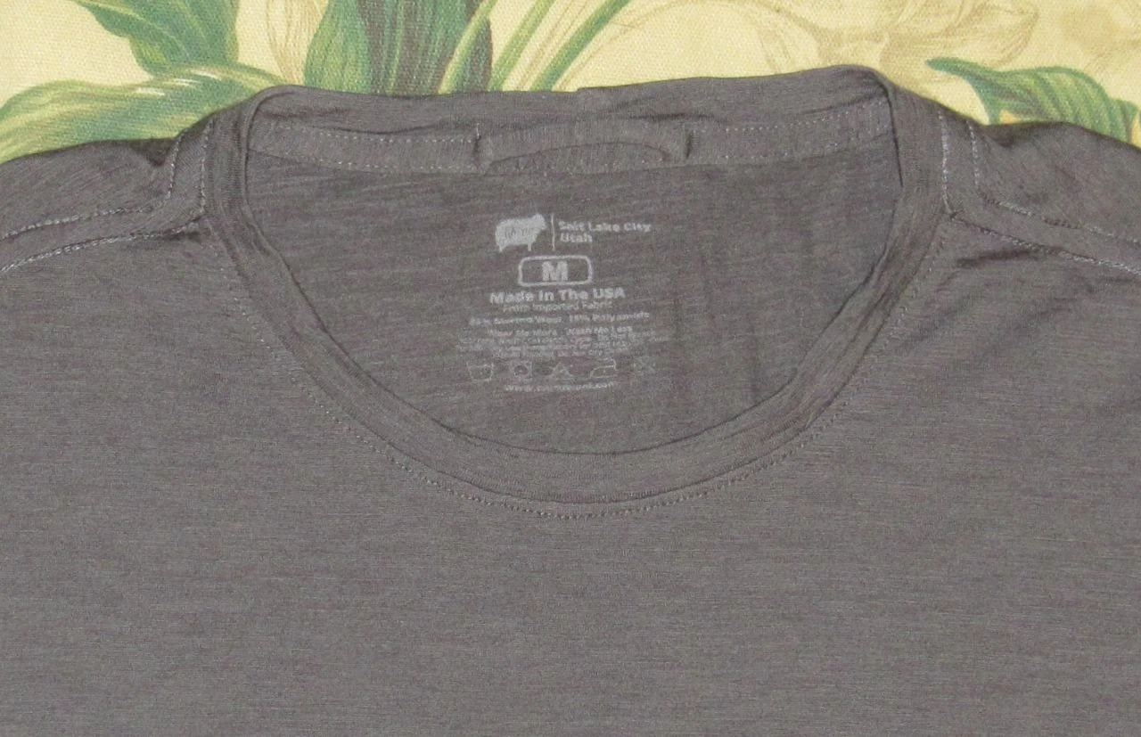 WURU Grey Merino Wool Blend Long Sleeve Base Layer T Shirt Medium