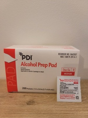 PDI Alcohol Prep Pad Medium wipes, Case of 4000 packets